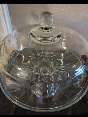 Anchor Hocking Clear Glass Pedestal Cake Stand.